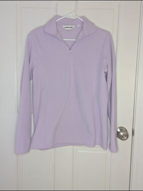 Lands' End Light Lavender Quarter-Zip Fleece Pullover - Women XS